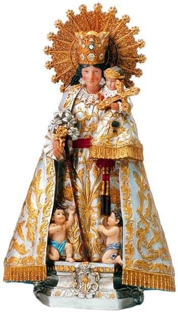 DRW Hand Painted Resin Virgin Figurine 33 cm Multicolored