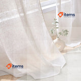 Woaboy Linen White Curtains, Semi-Transparent Curtains, Set of 2, 140 x 260 cm