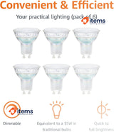 Amazon Basics Professional LED Spotlight GU10 35W Warm White Dimmable Pack of 6