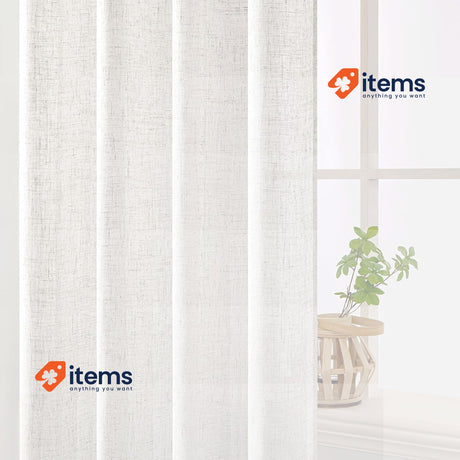 MIULEE White Curtains for Living Room Drapes Window 2 Panels, 55 * 102inch Voile