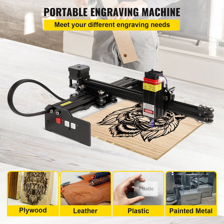 VEVOR Mini Layer Engraver 190 x 170 mm 4.5W Desktop Engraving Machine