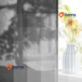 Woaboy Voile Curtains Short Black Transparent Living Room Eyelets Store Bedroom