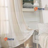 MIULEE Voile Window Curtains Beige 2 X 140 280 White Grey Interior Striped CM