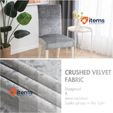 MIULEE Chair Covers Silver Grey Dining Chairs Set Velvet Modern Stretch 4 Seat