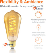 Amazon Basics E27 Vintage LED Bulb, Antique Style Retro Amber Glass, Pack of 2