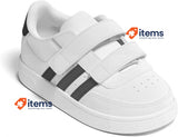 Adidas Boy s Breaknet 2.0 Two-Strap Sneaker White / Black, Size 5K (UK), 21 (EU)