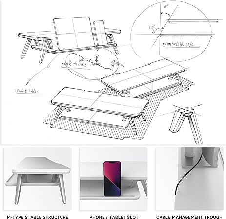 Fenge Support Wood Monitor, 2-layer Monitor Support with Storage Space