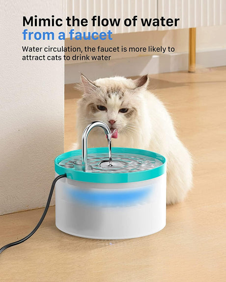 GIOTOHUN Beverage Tap-shaped Cats Fountain 2L White