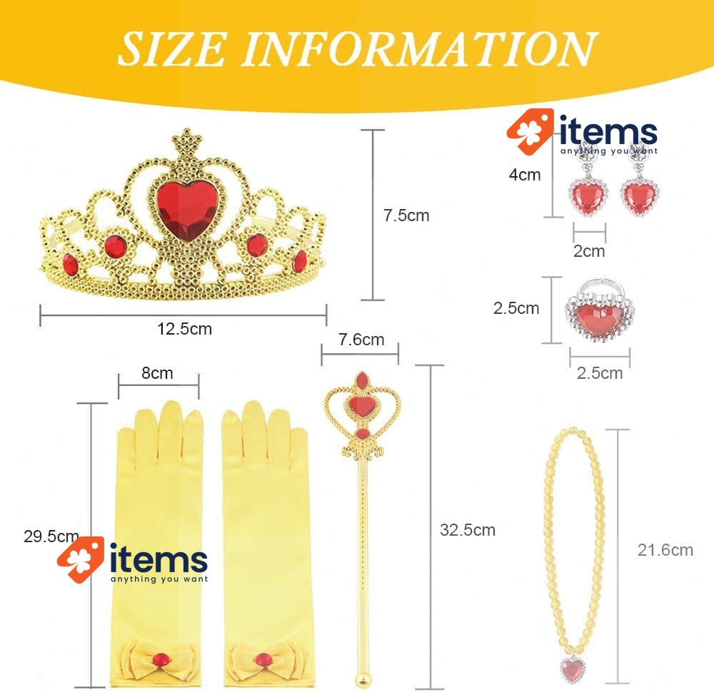 Princess Costume - Elsa - Dress and Accessories for Girls: Necklace, Earrings...