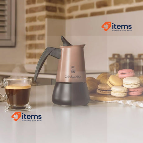 Cecotec Italian Coffee Maker Piccolina 200 Bronze 100ml Moka Pot Espresso