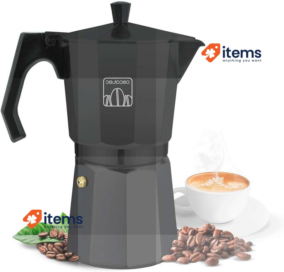 Cecotec Italian Coffee Maker Cumbia Mokclassic 1200 Black 600 Ml - 600ML Cups
