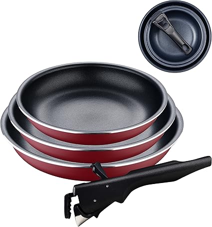 Bergner Click&Cook Red Edition 4-Piece Pan Set 18, 20 and 24 cm +