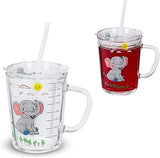 Relaxdays 2X Children's Cups, 80% glass plastic 10% silicone 12 x 12.5 x 9.5 cm