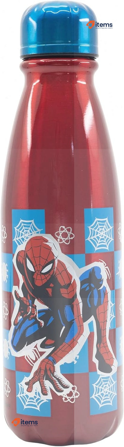 Stor 600ML Kids Aluminum Bottle | Spiderman Arachnid Grid Red ALUMINIUM
