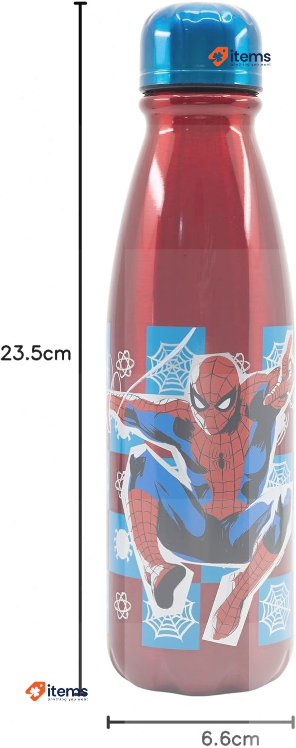 Stor 600ML Kids Aluminum Bottle | Spiderman Arachnid Grid Red ALUMINIUM