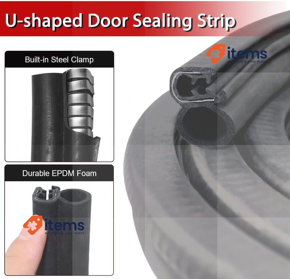 LSGCQ Car Door Seal Strip Car Door Trim Seal with Side Bulb Rubber Door (6m)