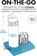 on8 Water Bottle 500 ml/18 oz Leak Proof Easy to Open Carbon Neutral Teal Ion8