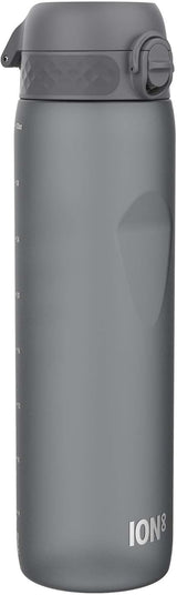 Ion8 1 Litre Water Bottle, Leak Proof, Flip Lid, Carry Handle 32 oz, Grey