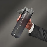 Ion8 1 Litre Water Bottle, Leak Proof, Flip Lid, Carry Handle 32 oz, Grey