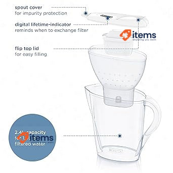 BRITA Marella Water Filter Jug White (2.4L) Annual Pack incl. 12x