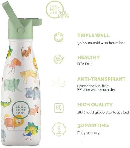 Cool Bottles Thermos Flask for Children - 260 ml African Safari 3d