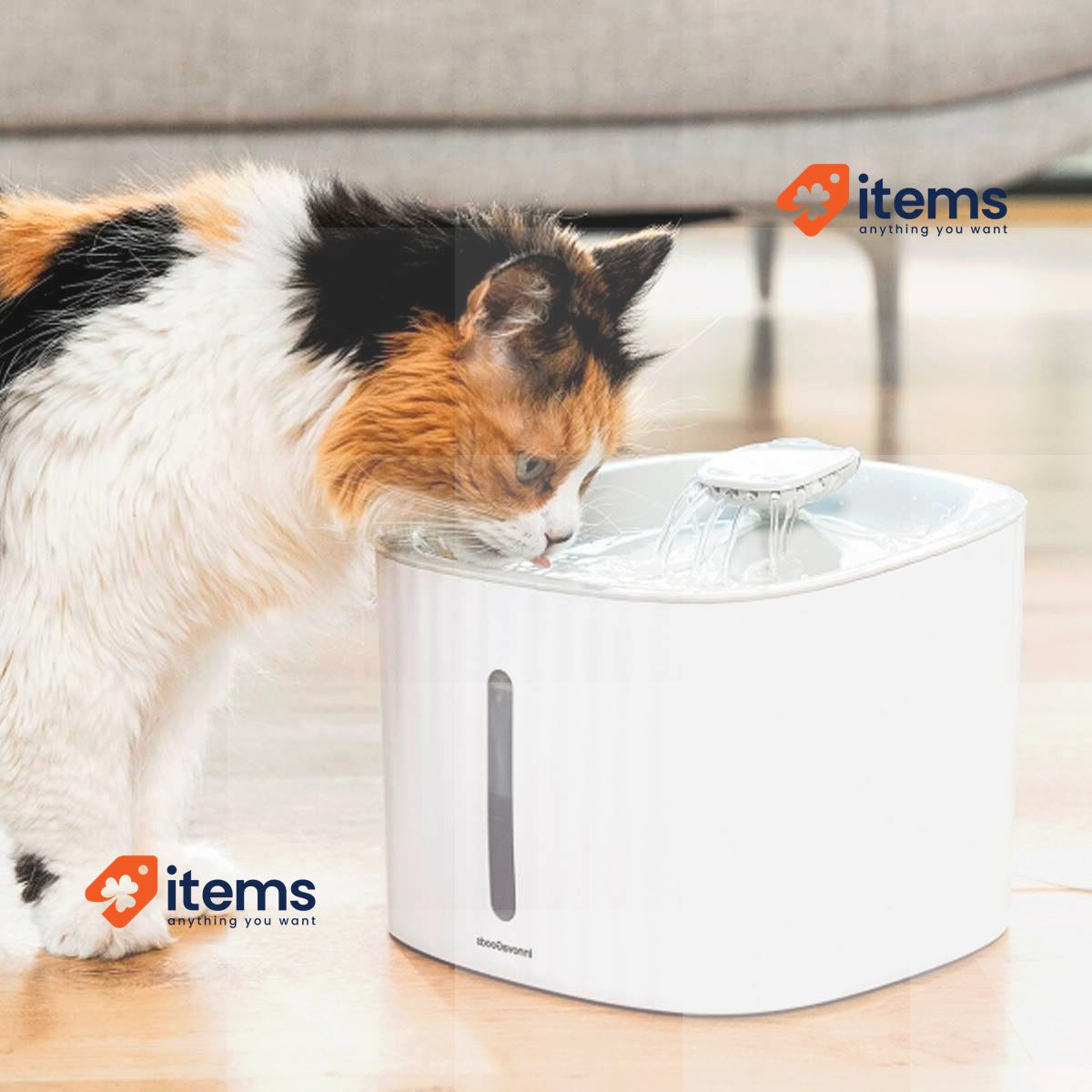 InnovaGoods DRINKATT Silent Cat Fountain, Cat Water Fountain with 3 Flow Modes