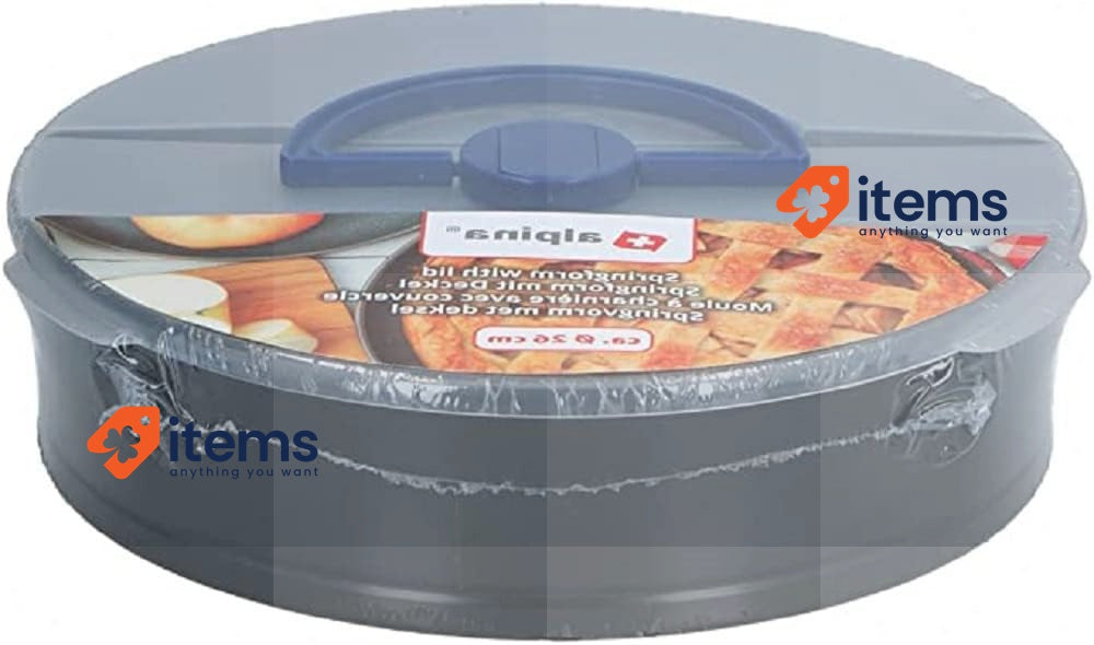alpina Springform Cake tin, Diameter 26 cm, Non-Stick Coating, with lid
 Black