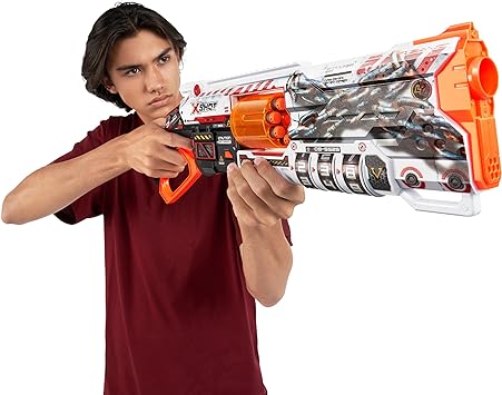 XShot Skins Lock Blaster by ZURU with 16 Darts Rotating Barrel, Air Pocket Dart