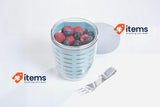 Mepal – Fruit & Veggie Pot Ellipse – Fruit container With Fork & Colander