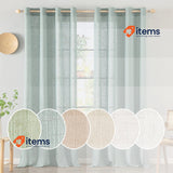 MIULEE Turquoise Voile Curtains for Living Room Net Curtain Pair, 55 x 63 inch