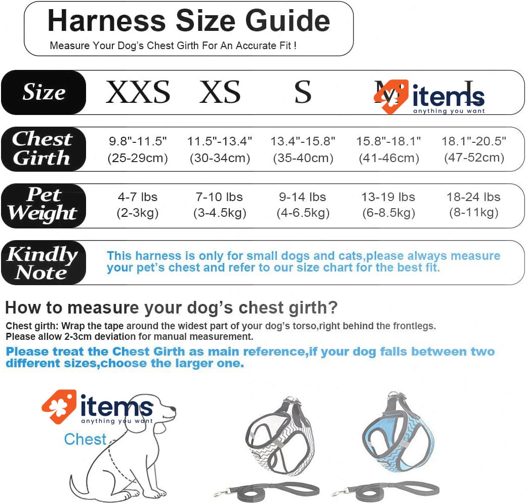 Suredoo Soft Mesh Dog Harness And Leash Set White Step Reflective Breathable Pet