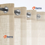 Woaboy Sheer Voile Lineen Curtains For Living Room, Bedroom, 2 Pieces 140x175cm