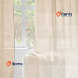Woaboy Sheer Voile Lineen Curtains For Living Room, Bedroom, 2 Pieces 140x175cm