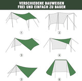 OVERMONT Tent tarpaulin For Outdoor Hiking Green 3m x 3m