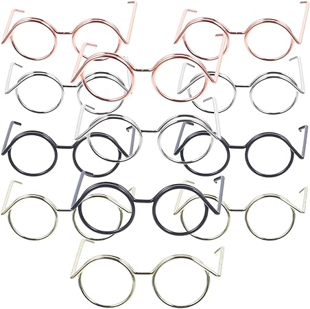 Toyvian 20 Pieces Small Fancy Dress Glasses for Dolls Pets Costume Cosplay