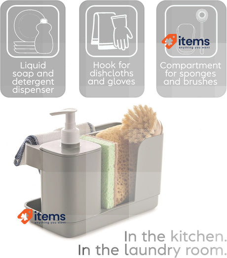 Snips Riordinello Dish Hand Soap Dispenser & Sponge Holder with Soap Container
