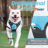 Eagloo Dog Harness Large Dog, No Pull Harness with Front Back Clips Blue L