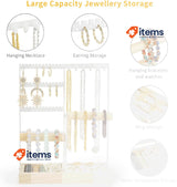 XiYee Jewelry Exhibitor with Bandeja, Support for Earrings Jewelry Holder White