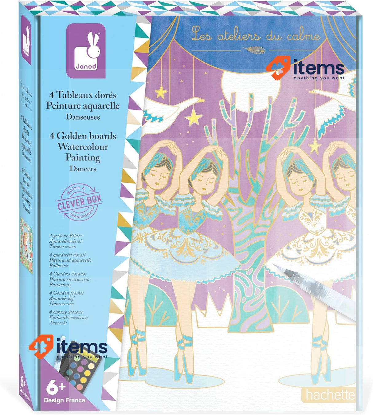 Janod - Watercolour Painting Set - Children’s Arts & Crafts Kit, 6 Years +