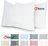 Dreamzie Set of 2 Reinforced Cotton Pillow Cases 60 x 60 cm – White Dreamzie