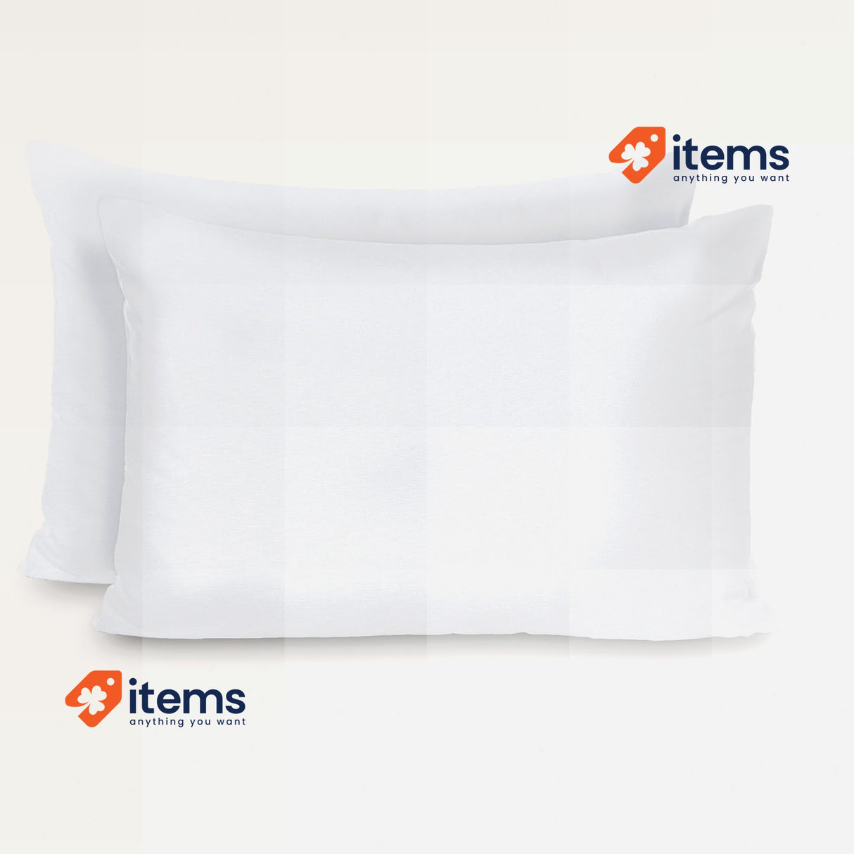 Dreamzie Set of 2 Reinforced Cotton Pillow Cases 60 x 60 cm – White Dreamzie