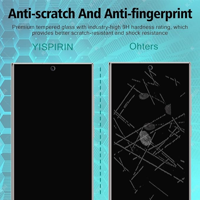 YISPIRIN Screen Protector for Samsung Galaxy S23 Ultra 5G