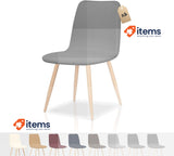 FIGOOO Shell Chair Covers Set of 4 Universal Elastic Dining Chair Cover Grey