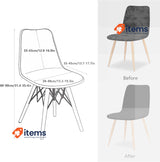 FIGOOO Shell Chair Covers Set of 4 Universal Elastic Dining Chair Cover Grey