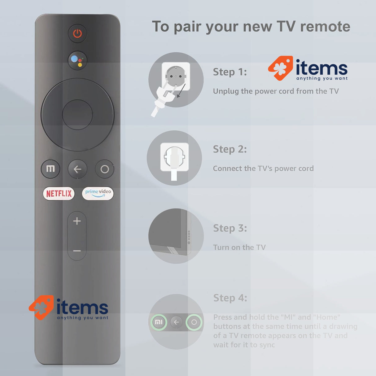 Leyf Replacement Remote Control for Xiaomi Mi Stick - Compatible with Mi Box