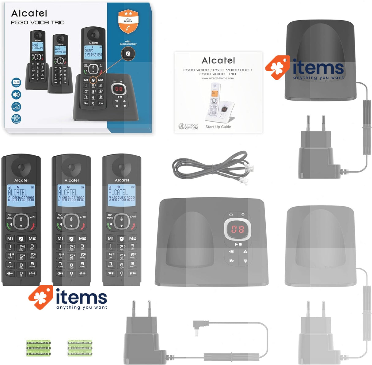 Alcatel F530 Voice Trio Black <p>Cordless answering phone with quality