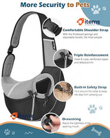 Pawaboo Dog Sling Carrier, Dog Papoose with Zipper Touch Pocketl, Black, Small