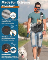 Pawaboo Dog Sling Carrier, Dog Papoose with Zipper Touch Pocketl, Black, Small