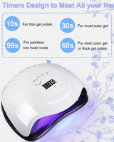 Birshe 168W UV Nail Dryer Lamp, Professional Nail Lamps, Quick Drying White