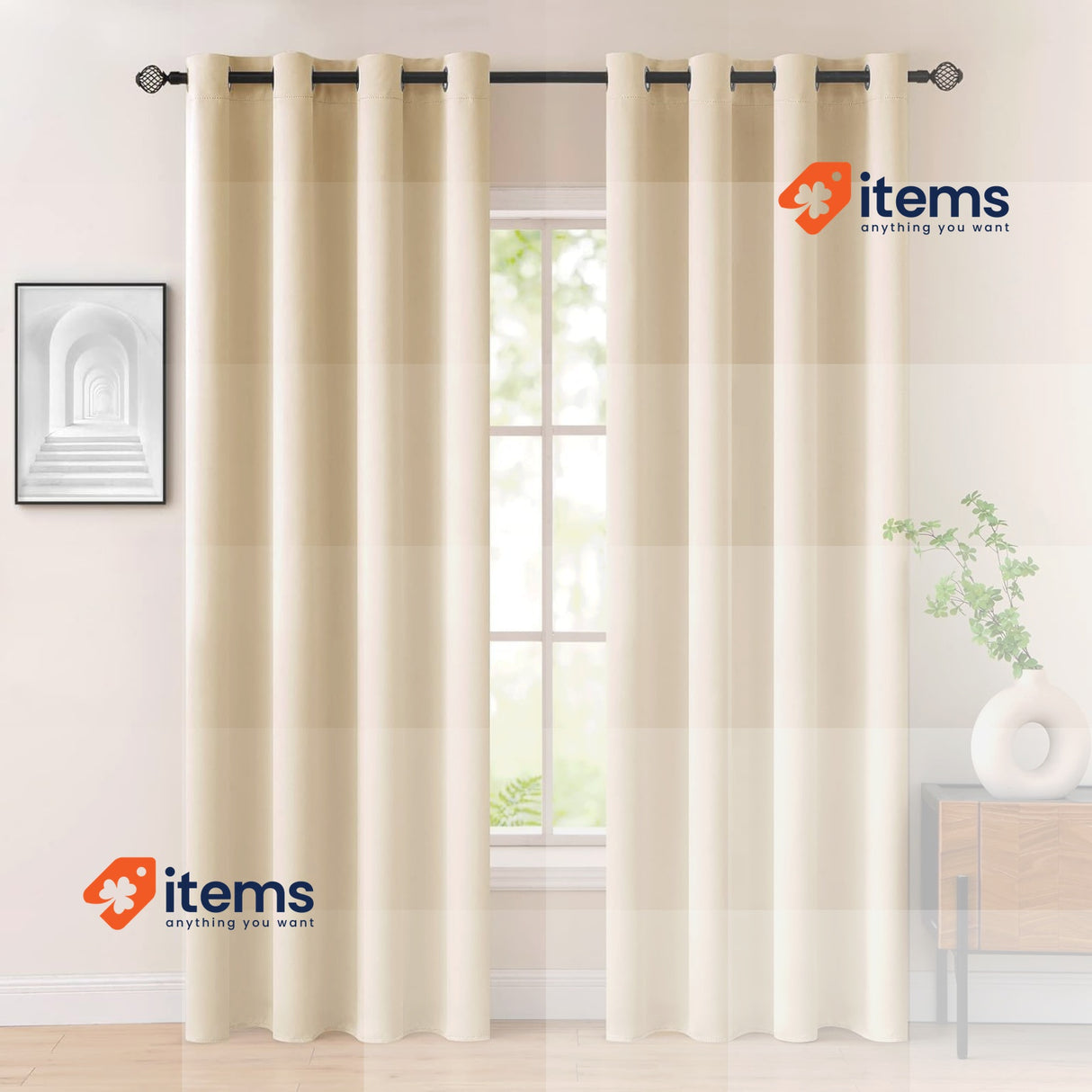 MIULEE Blackout Curtains for Living Room 2 Panels, Thermal 55 x 79 Inches Beige